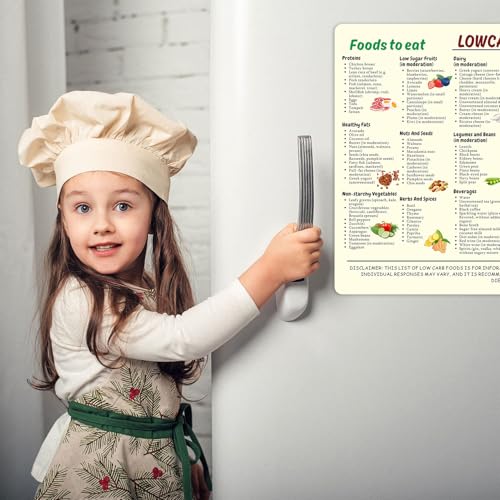 Low Carb Food Magnet Cheat Sheet for Beginners – Diabetic-Friendly Meal Guide 12x16in