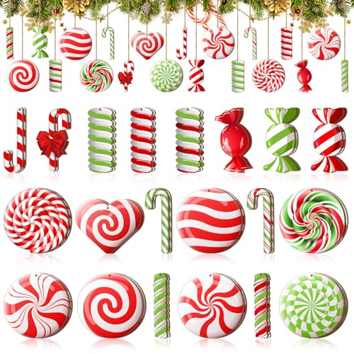 40 Pcs Colorful Peppermint Candy Christmas Tree Ornaments