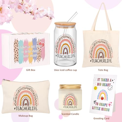 Tecanne Teacher Appreciation Gift Box – Includes Tote, Candle, and Mug
