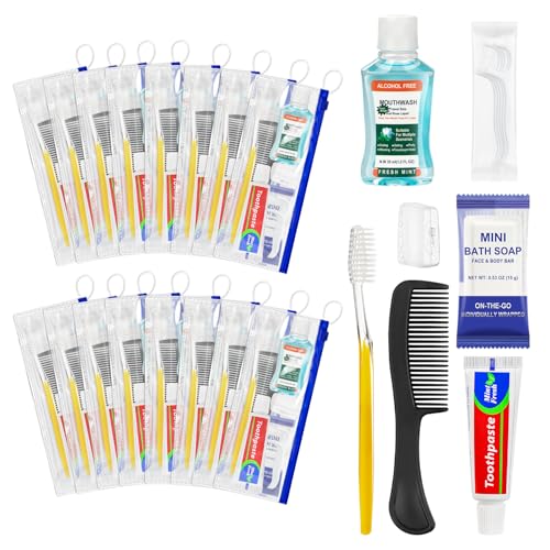 10 Pack Travel Hygiene Kit - Portable Toiletry Set for Personal Care