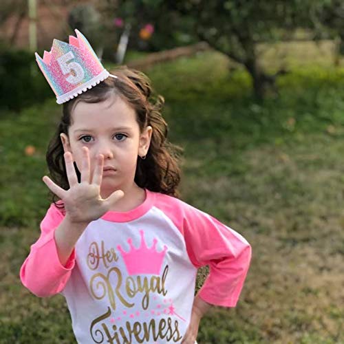 Baby 5th Birthday Rainbow Crown Hat - Soft Party Photo Prop