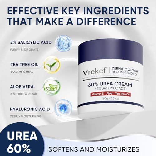 VREKEF 60% Urea Cream with Salicylic Acid for Cracked Heels & Callus Removal