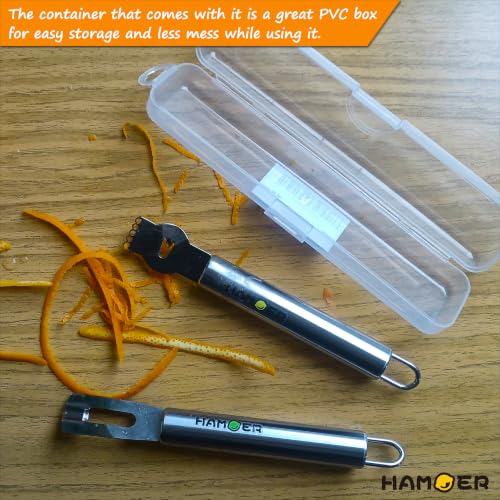 HAMOER Lemon Zester & Channel Knife Set with Gift Box
