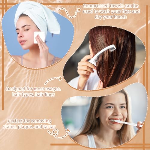Hushee 300 Pcs Disposable Toothbrush, Comb & Towel Set