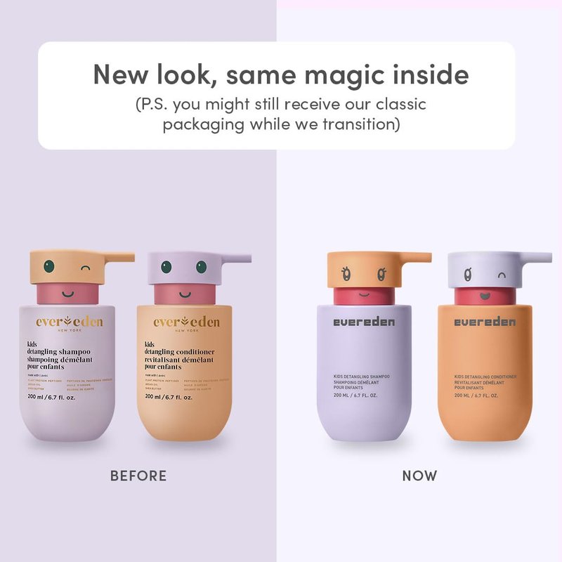 Kids Haircare Set - Detangling Shampoo & Conditioner for Ages 3+ | Plant Protein Peptides & Argan Oil, Vegan Formula