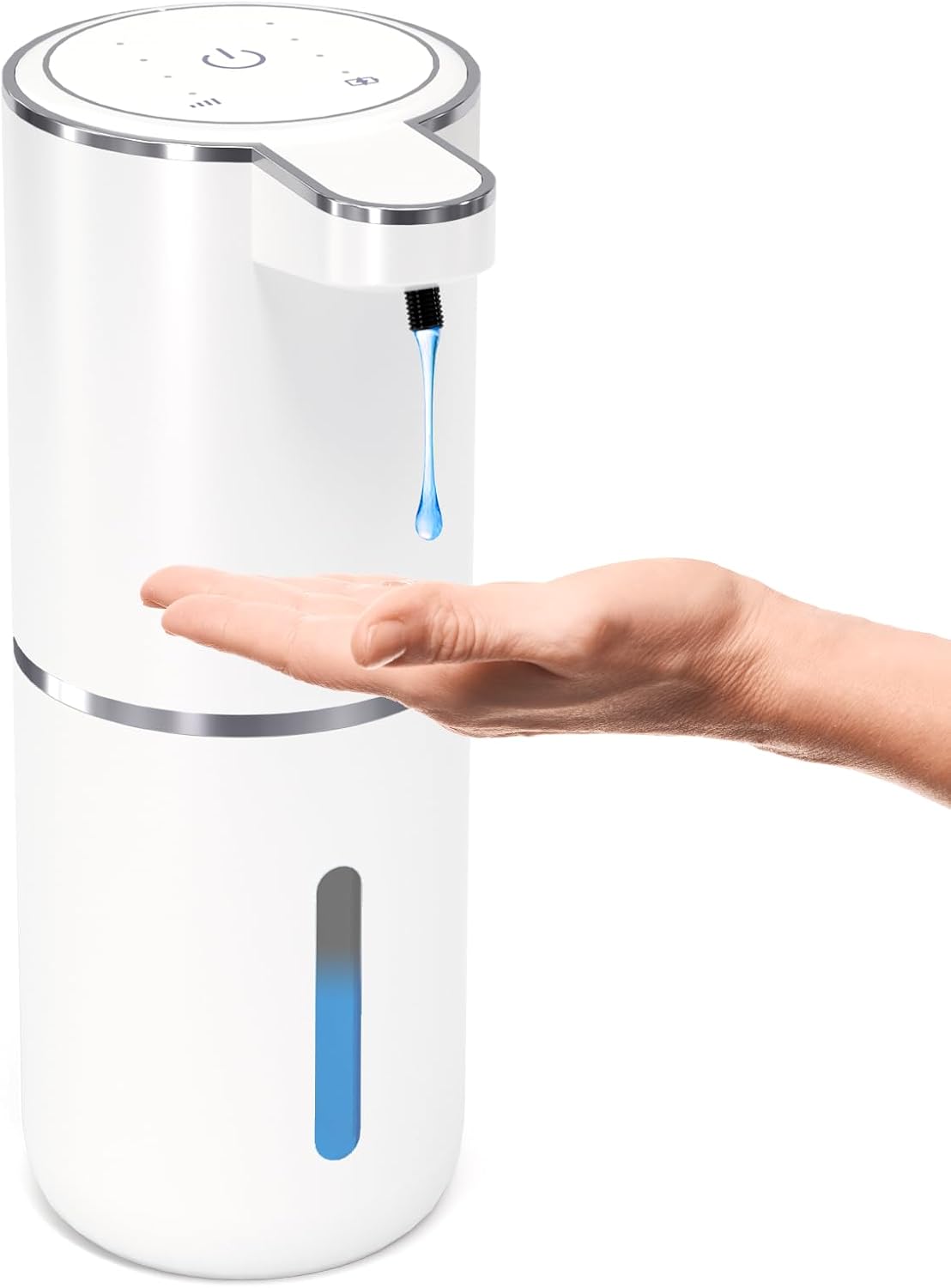 Automatic Foaming Soap Dispenser - Touchless 12.8oz Rechargeable Wall Mount for Bathroom & Kitchen | Black