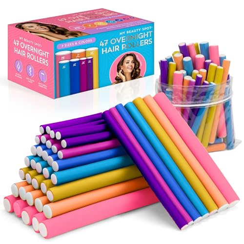 My Beauty Spot Rainbow Flexi Rods - 47 Pcs Foam Hair Rollers