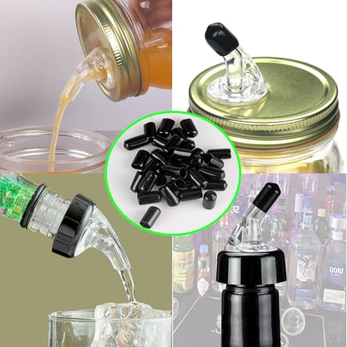 100pcs Wine Pourer Dust Covers - Rubber Caps for Liquor Spouts