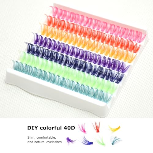 140 Pcs Colorful 40D Lash Extension Kit - Reusable DIY Eyelashes
