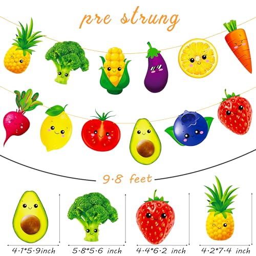 Fruit and Vegetable Banners Set for Summer Parties - 2 Cute Banners