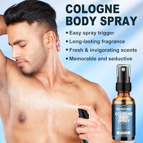 Doyeewo Men's 3-in-1 Body Wash Set with Lotion & Spray, 6 Pack - Sandalwood, Eucalyptus, Mint Scents, Travel Size