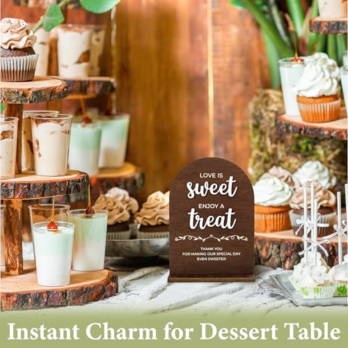 Love Is Sweet Take a Treat Wood Sign with Stand for Weddings