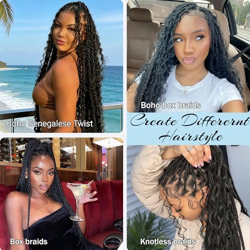Gladream 18 Inch Deep Wave Crochet Hair - Boho Curly Braiding Hair #27