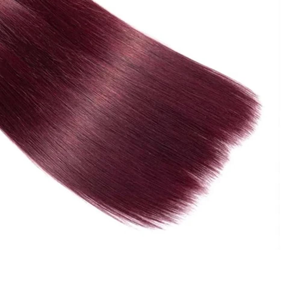 16 18 20 Inch #99J Burgundy Bundles Human Hair Straight Bundles Wine Red Color Straight 3 Bundles 50g/Bundle Unprocessed Brazilian Virgin Weave Hair Extensions for Black Women