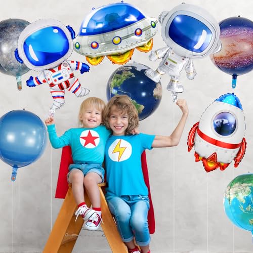 Space Balloons Set - 16 Pcs Galaxy Planet & Astronaut Balloons