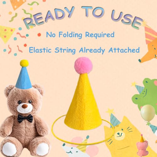 Mini Party Hats and Balloons Set for Stuffed Animals - 12 PCS