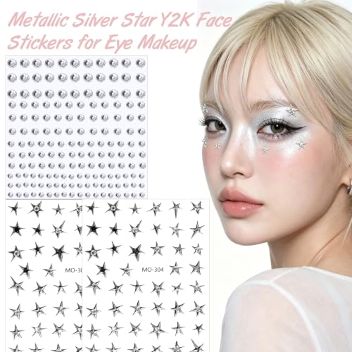 Self-Adhesive Face Gems & Star Stickers for Festivals