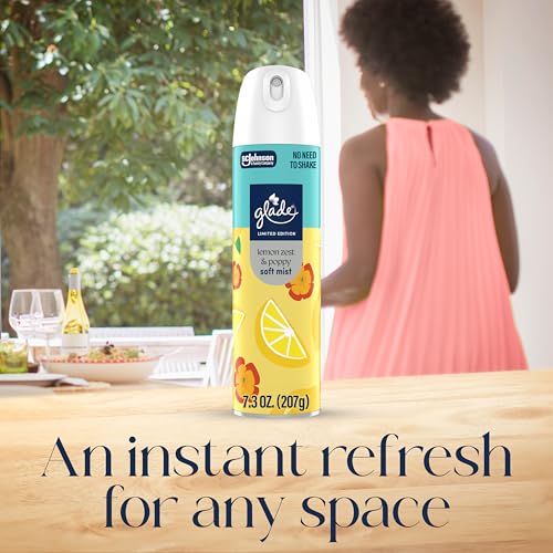 Glade Soft Mist Air Freshener Spray, Lemon Zest & Poppy, 8oz