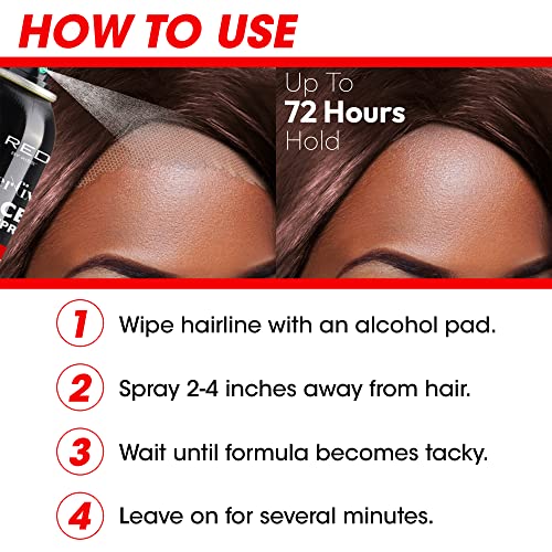 Red by Kiss Lace Bond Hold Spray Styler Fixer 7.8 fl oz – 72H Hold, Fast Drying
