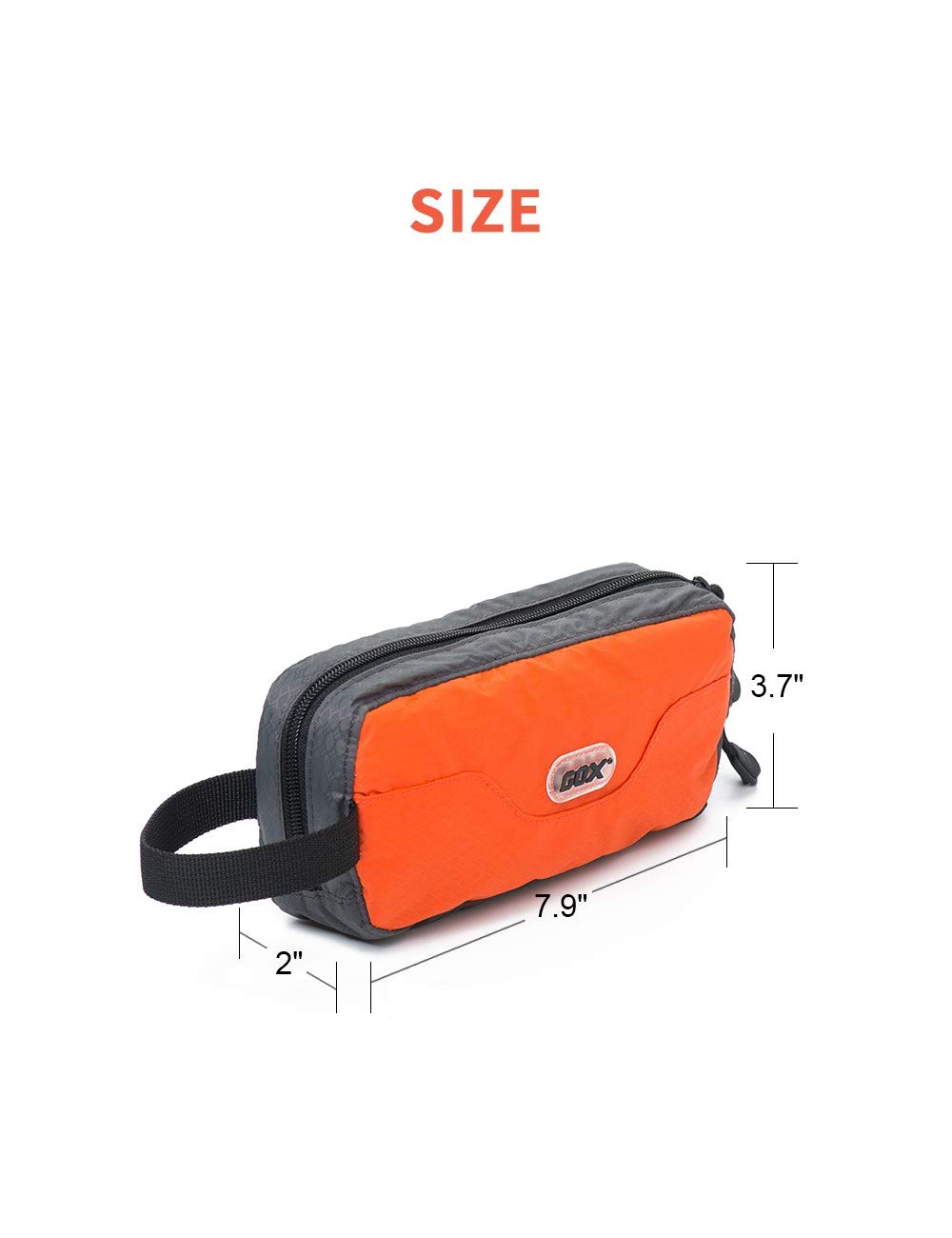GOX Travel Small Toiletry Bag for Men Nylon Dopp Kit Medicine Bag Travel Organizer Pouch Shave Kits for Teens Toiletry Essentials Bathroom Compact (Orange, 7.9 * 3.7 * 2 Inches)