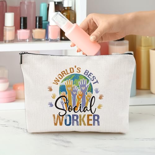 Sitsink Social Worker Appreciation Gift Set - 6 Social Work Themed Makeup Bags