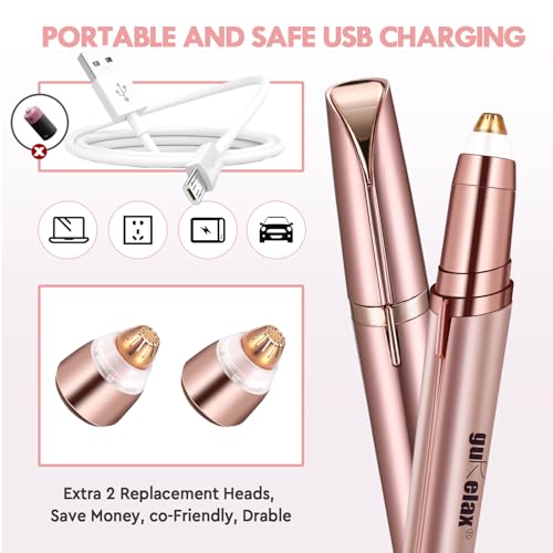 gurelax Rechargeable Eyebrow Trimmer & Painless Facial Hair Remover