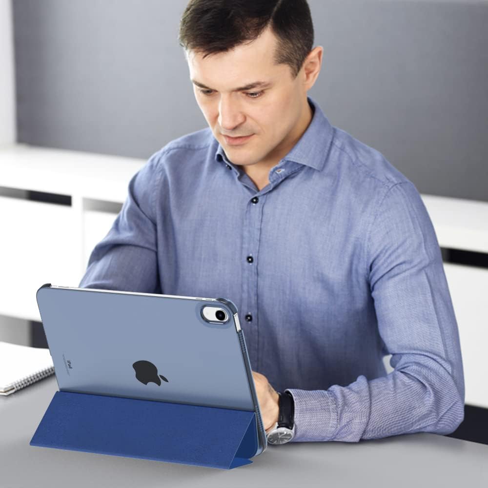 iPad 11th & 10th Generation Case - Slim Hard PC Translucent Back Cover | Navy Blue, Auto Wake/Sleep Support