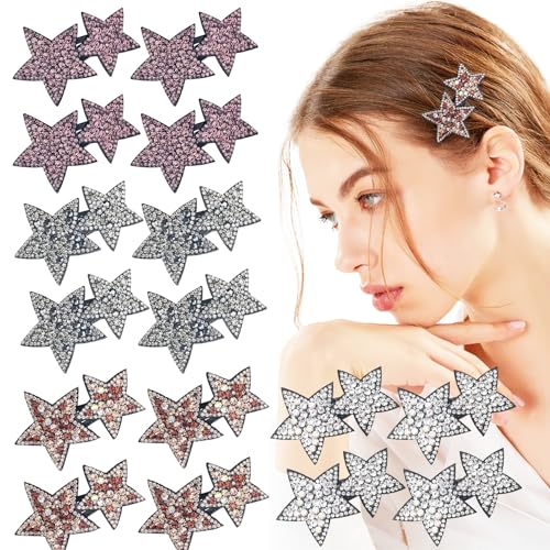 16 Pack Star Snap Hair Clips for Girls Women Y2K Non-slip Hair Accessories