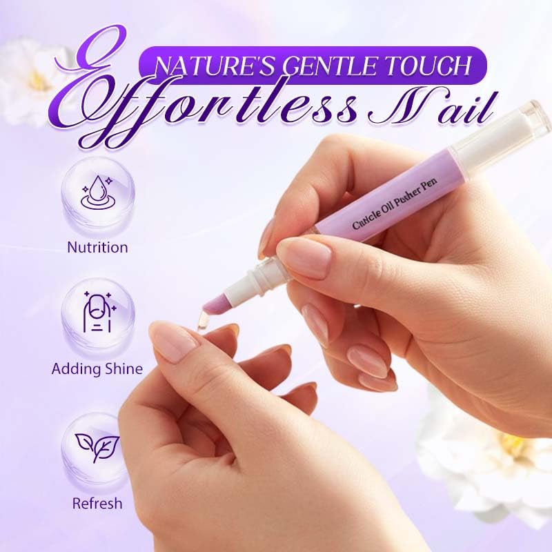 Cuticle Oil Pusher Pen - 2-in-1 Ceramic Nail Care Tool for Dry Nails & Hangnails | 4 Pcs Set