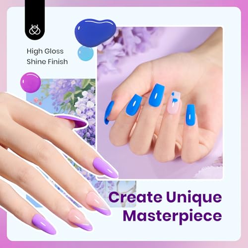 Beetles HEMA-Free Gel Nail Polish Set, 6-Color Wisteria Collection 15ml
