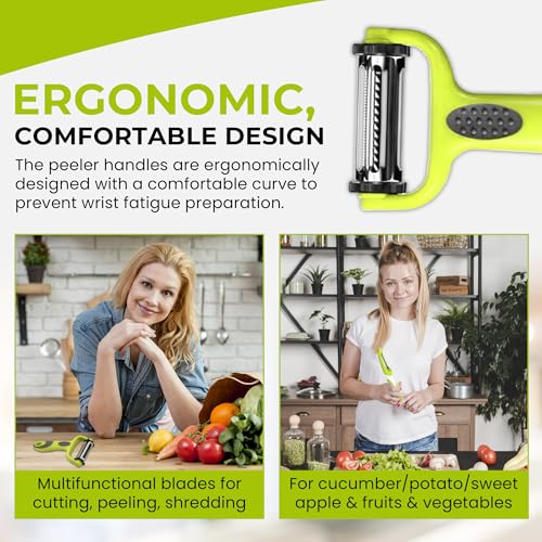 3-in-1 Stainless Steel Vegetable Peeler Set with Ergonomic Handle