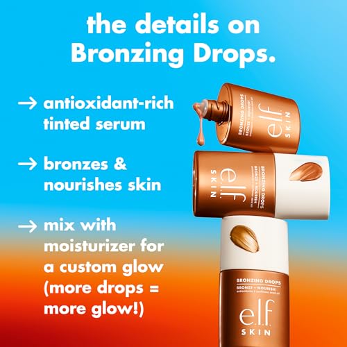 e.l.f. SKIN Bronzing Drops Mini - Tinted Serum for Radiant Glow