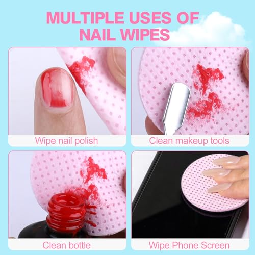Lint-Free Nail Wipes - 400PCS Non-Woven Absorbent Pads