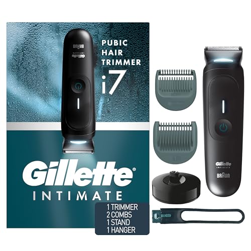 Gillette i7 Intimate Men¡¯s Premium Pubic Hair Trimmer, Waterproof LED Body Hair Trimmer for Men, Manscaping Body Groomer