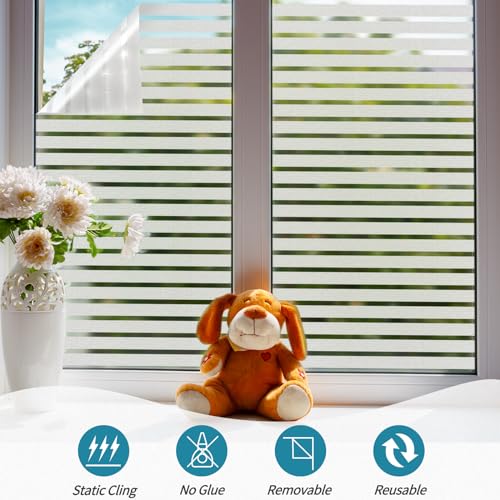 Niviy Frosted Window Film - Privacy Static Cling Vinyl, 11.8" x 118"