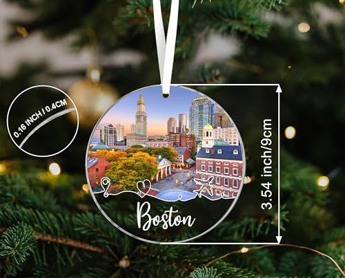 Boston Christmas Ornament - Acrylic City Souvenir Gift