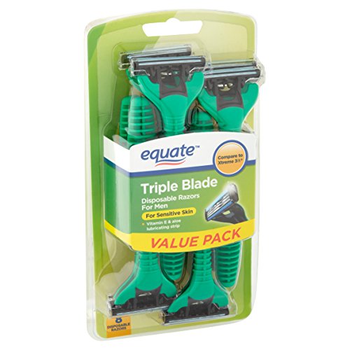 Equate Triple Blade Disposable Razors for Men - 8 Count Pack