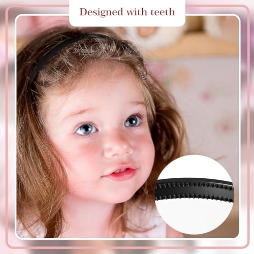 Bulk 100 Black Plastic Headbands with Teeth, Comfortable Fit, 10mm Wide