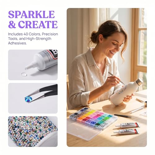 3mm Multicolor Jelly Rhinestones - 40000 pcs for Crafts & Nail Art