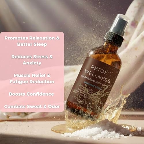 Retox Wellness Magnesium Oil Spray 4 oz - Unscented Sleep & Muscle Mist