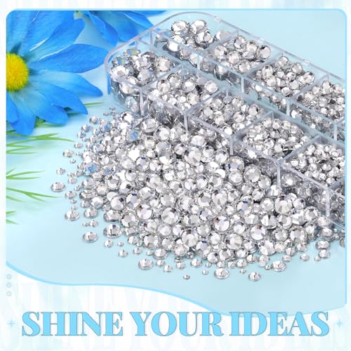 6000 Pcs Flatback Rhinestones with B7000 Glue for Crafting