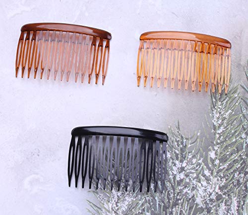 Ruwado 6 Pcs Vintage French Side Combs for Women's Hair