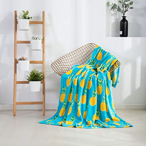 Elegant Comfort Pineapple Fleece Throw Blanket - 50x60 inches