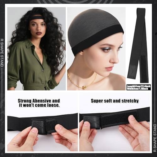 ProSuites 10 Pack Wig Styling & Display Kit with 2 Foldable Wig Stands & 5 Comb Set – Travel & Home Use