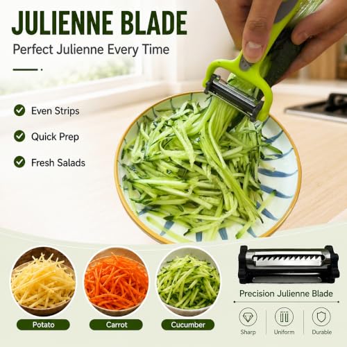 SAIOTER 2-Piece 4-in-1 Vegetable Peeler Set with Stainless Steel Blades