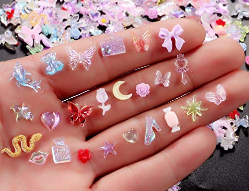 TAMHOO 250pcs 3D Kawaii Nail Charms for Acrylic Nail Art Decorations