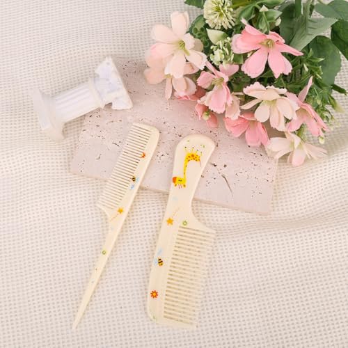 Baby Hair Comb Set - 2 Cute Giraffe Combs for All Hair Types