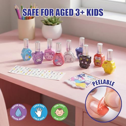 Townley Girl Hello Kitty 16-Piece Peel-Off Nail Polish Set for Kids