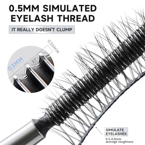 Bekoeen 2Pcs Brown Black Waterproof Telescopic Mascara & Eyelash Primer for Volume & Curl