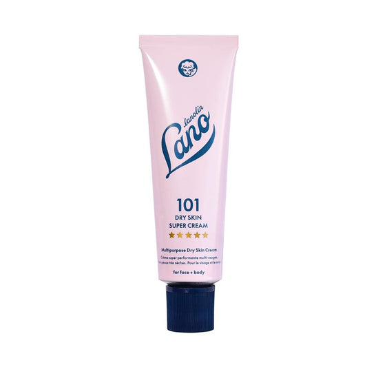 Lanolips 101 Dry Skin Super Cream - Body Cream & Face Moisturizer - Whipped Body Butter for Dry Skin - Triple Lanolin, Sweet Almond Oil, Shea Butter & Vitamin E Infused Body Care (2.02 oz)